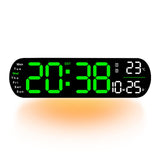 Garvee Reloj digital LED pared 35cm pantalla grande brillo ajustable verde cocina sala estar dormitorio oficina USB - Verde