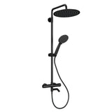 Garvee Duschsystem Mit Thermostat 38°C, Handbrause 3 Funktionen, Edelstahl, Einfacher Montage, Familienbad - Negro profundo