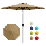 Garvee Parasol de Patio 3m Resistente al Agua con Marco de Hierro Duradero para Piscina Color Neutro - Caqui