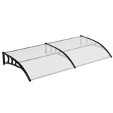 Garvee Toldo Para Puerta Principal 150x100cm, Policarbonato Resistente A Golpes, Marco De Aluminio Con Protección UV, Gris, para Zona De Entrada - Transparente