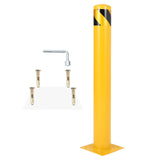 Garvee Bolardo de Seguridad de Acero Q235 de 91 cm con Cinta Reflectante, Protección Peatonal y Control de Tráfico, Amarillo - Amarillo x1