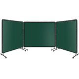 Garvee Pantalla de Soldadura 3 Paneles 244x183cm PVC Transparente Resistente al Fuego con Ruedas y Bloqueo, Estructura Acero para Talleres y Garajes