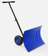 Garvee Pala de Nieve con Ruedas 51 cm Ajustable 5 Posiciones Ergonomica Acero y Polipropileno Antideslizante para Entrada y Patio - Azul