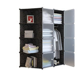 Garvee Armario Modular de Plástico con Puertas para Dormitorios, 111x47x147cm, Ligero y Resistente, Color PP - 02-Ago