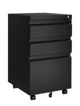 Garvee Archivador Móvil Metálico 3 Cajones con Cerradura para Oficina y Hogar, Acero Resistente, Ruedas Suaves, Compacto Bajo Escritorio