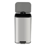 Garvee Cubo De Basura De Cocina 8 Galones Acero Inoxidable Antihuellas Con Tapa De Cierre Suave Y Pedal Para Hogar Y Oficina Diseño Rectangular - Plata