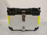 Garvee Bauletto Posterior Moto 65L Aluminio Con Cerradura Seguridad Reflectante Montaje Fácil Para Viaje - Plata