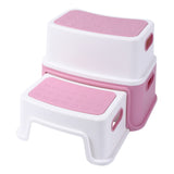 Garvee Taburete Infantil Antideslizante Rosa Para Baño Y Higiene Con 2 Niveles, Soporta 113 Kg - Rosa