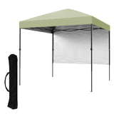 Garvee Pabellón De Jardín Plegable 2,2x2,2m Impermeable UV Con Paredes Laterales Altura Ajustable Oxford 800mm Resistente Portátil Camping Terraza Jardín - Verde Claro