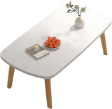 Garvee Mesa Plegable Baja De Madera 100x50x44cm Portátil Estable Para Oficina Y Camping - Blanco