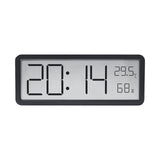 Garvee Reloj despertador digital multifuncional pantalla LCD temperatura humedad dormitorio ultrafino negro - Negro