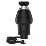 Garvee Triturador De Basura 1/2 HP Con Motor Potente Y Sistema De Molienda Doble Para Cocina Acero Inoxidable Con Interruptor De Aire Fácil Montaje - 0.37 Kw Negro Mate