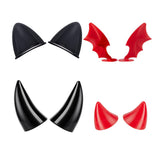 Garvee Set 5 Decoraciones Casco Moto Con Cuernos Y Orejas Gato, Silicona Resistente, Adhesivo Seguro, Para Moto Y Snowboard, Estilo Único