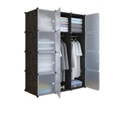 Garvee Armario Modular de Plástico Apilable y Portátil para Dormitorio y Niños 111x47x147cm PP Ligero con Puertas - 02-Dic