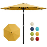 Garvee Parasol para Exteriores 2.7m de Poliéster Resistente a Rayos UV con Estructura de Hierro Azul Marino - Amarillo