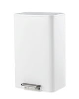 Garvee Bote De Basura Rectangular 4.8 Gal Acero Inoxidable Blanco Para Cocina Y Oficina, Pedal Silencioso, Tapa Suave, Cubeta Removible - Blanco