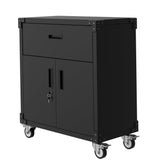 Garvee Gabinete De Almacenaje Metálico Con Ruedas, 2 Estantes Ajustables, Cerraduras, Acero Resistente, Antióxido Para Garaje Y Taller