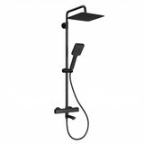 Garvee Sistema de Ducha con Termostato, Regadera XXL 25x25cm, 3 Modos, Negro/Cromado, para Baño Moderno - Negro