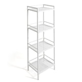 Garvee Estantería De 4 Niveles Para Baño, Metal Resistente Antióxido, Diseño Escalera, Multifuncional Cocina Sala Blanca - Blanco