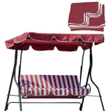 Garvee Cubierta Repuesto toldo columpio exterior 3-4 asientos tela Oxford 210D impermeable plateada rojo patio jardín - Rojo