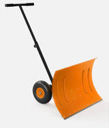 Garvee Pala de Nieve con Ruedas 51 cm Ancha, 5 Posiciones Ajustables, Mango Ergonómico, Acero y Polipropileno, Ruedas Antideslizantes para Entrada y Patio - Naranja