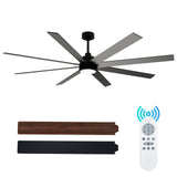 Garvee Ventilador de Techo de 132cm con Motor DC Reversible y 8 Aspas para Dormitorio y Salón Grande - Ventilador Moderno Ultrasilencioso con Luz LED Regulable - Negro