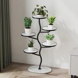 Garvee Soporte plantas metal 5 niveles interior sala estar 40x28x92cm negro - Soportes Negros & Tablero Blanco