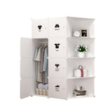 Garvee Armario Modular De 8 Cubos Con Puertas Y Barra Para Ropa, Plástico Resistente, Versátil, Fácil De Montar, 75x47x111cm, Ideal Para Dormitorio - 8 Puertas 1 Colgante Esquinero