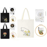 Garvee Kit inicio bordado 3 pack bolso tela floral Navidad punto cruz DIY manual adultos principiantes algodón 34x40cm aro bordado 20cm diámetro
