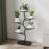 Garvee Soporte plantas 5 niveles estantería metal plantas sala estar interior 40x28x92cm negro - Soportes Negros & Tablero Negro