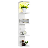 Garvee Estantería Flotante Blanca de 5 Niveles con Luces LED y Control Remoto para Salón y Pasillo, Diseño Ahorra Espacio, Montaje en Pared - Blanco