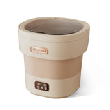 Garvee Mini lavadora 12L portátil con cesta de centrifugado plegable, ABS duradero, silenciosa para hogar y camping - Beige
