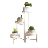 Garvee Soporte de plantas de metal Garvee, plegable, de varias capas, decorativo, para interiores, para esquinas, sala de estar, balcón, terraza y jardín - Blanco