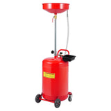 Garvee Tanque de Drenaje de Aceite de 76 Litros Portátil Neumático Altura Ajustable 97-165 cm Acero Recubierto Ruedas 360° Caja de Herramientas Taller Garaje - Red