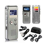 Garvee Registrador de Audio Digital 8GB USB con Micrófono Multifuncional para Conferencias y Entrevistas, Pantalla LCD, Batería 30h, Portátil