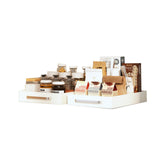 Garvee Paquete 2 Organizadores Extraíbles Armarios Cocina Cajones Extraíbles Blanco Cocina Baño Dormitorio Sala Estar - Blanco