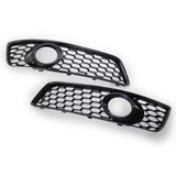 Garvee Cache Antiniebla Delantero para Audi A3 2009-2013, Plástico ABS, Negro Brillante, Diseño en Nido de Abeja, Fácil Instalación
