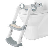Garvee Asiento de entrenamiento para orinal con escalera y asas, antideslizante, altura ajustable, plegable, color gris, para niños en baño - Gris