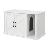 Garvee Mueble Moderno de Madera para Ocultar Caja de Arena de Gato con Puertas Dobles - Blanco