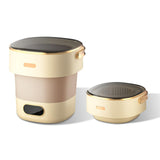 Garvee Mini lavadora 13L portátil con 2.5kg capacidad, plegable, motor silencioso, ABS duradero para camping y viajes - Beige