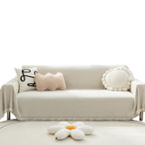 Garvee Protector De Sofá Chenilla Beige Antideslizante Transpirable 180x90cm Diseño Bohemio