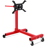 Garvee Soporte para Motor, Capacidad 340kg, Cabezal Ajustable 360° y Ruedas Bloqueables, Acero Q235, para Taller Mecánico - Rojo