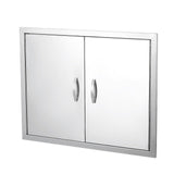 Garvee Puerta Doble de Acceso BBQ de Acero Inoxidable 304, 91.5 x 53.3 cm con Asa Metálica y Panel de Ventilación, para Cocina Exterior y Estación de Parrilla - Puerta Doble