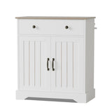 Garvee Aparador de Madera con Puertas Acanaladas y Almacenaje para Cocina Blanco