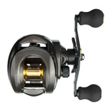 Garvee Carrete de Pesca Baitcasting 8KG Drag, 7.2:1 Alta Velocidad, 12+1BB, Perfil Bajo Compacto, Mano Derecha, Durable Latón, Negro - Mano derecha
