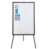 Garvee Pizarra blanca magnética portátil 91x61cm, con caballete ajustable, antirrayaduras, acero, estabilidad antideslizante, negro/blanco - Negro