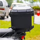Garvee Maletero para Motocicleta 45L de ABS con Cerradura y Tiras Reflectantes para Moto y Scooter