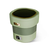 Garvee Mini Lavadora Plegable de 12 L con Secadora Spin, Lavadora Portátil Compacta y Silenciosa para Ropa Interior y Bebé, ABS Duradero para Camping y Apartamentos, Verde Claro - Verde Claro