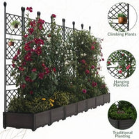 Garvee Jardineras Elevadas con Enrejado 7 Piezas, Plástico Resistente, Pantalla de Privacidad para Patios y Balcones, Negro, 41×41 y 89×41 cm