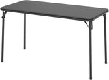 Garvee Mesa Plegable Rectangular Multifuncional 120 cm, Patas de Metal, Cuero Sintético Negro, Interiores y Exteriores - Negro